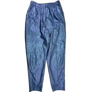 Calliope Leather Works Women's Black Leather Pants Size 12 High Rise Vintage